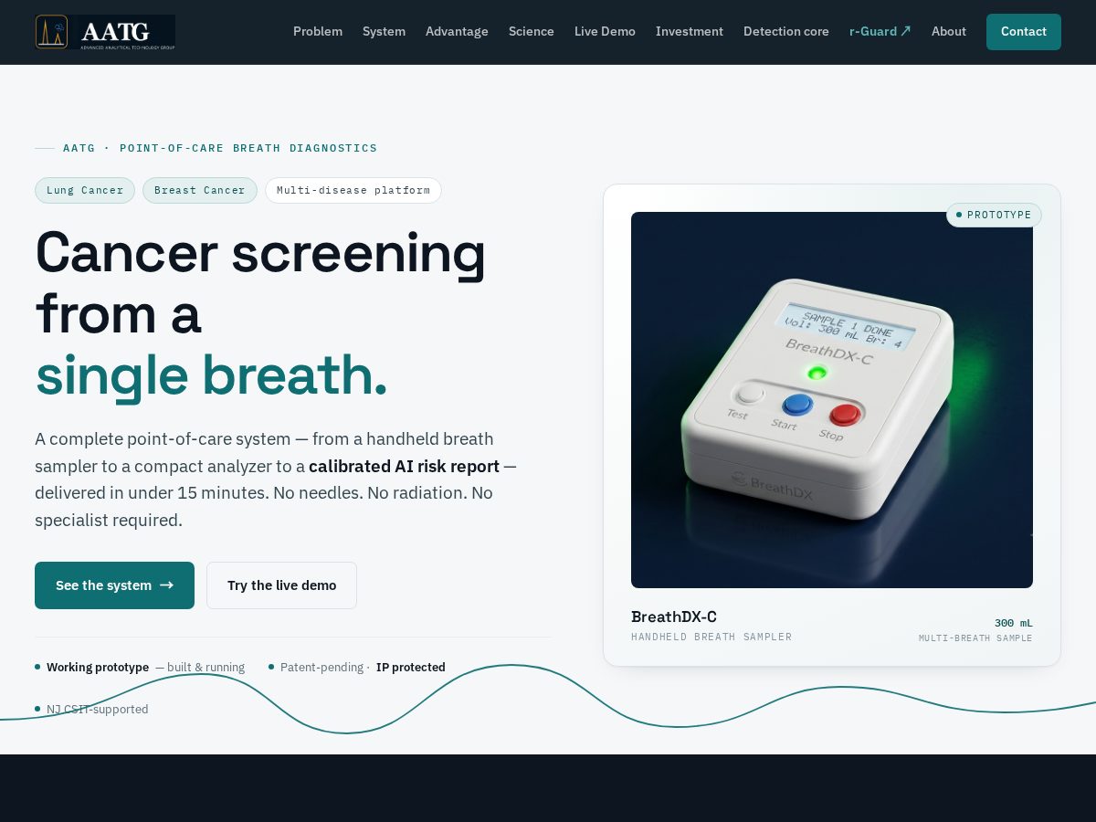 Landing-page snapshot of aatg-tech.com
