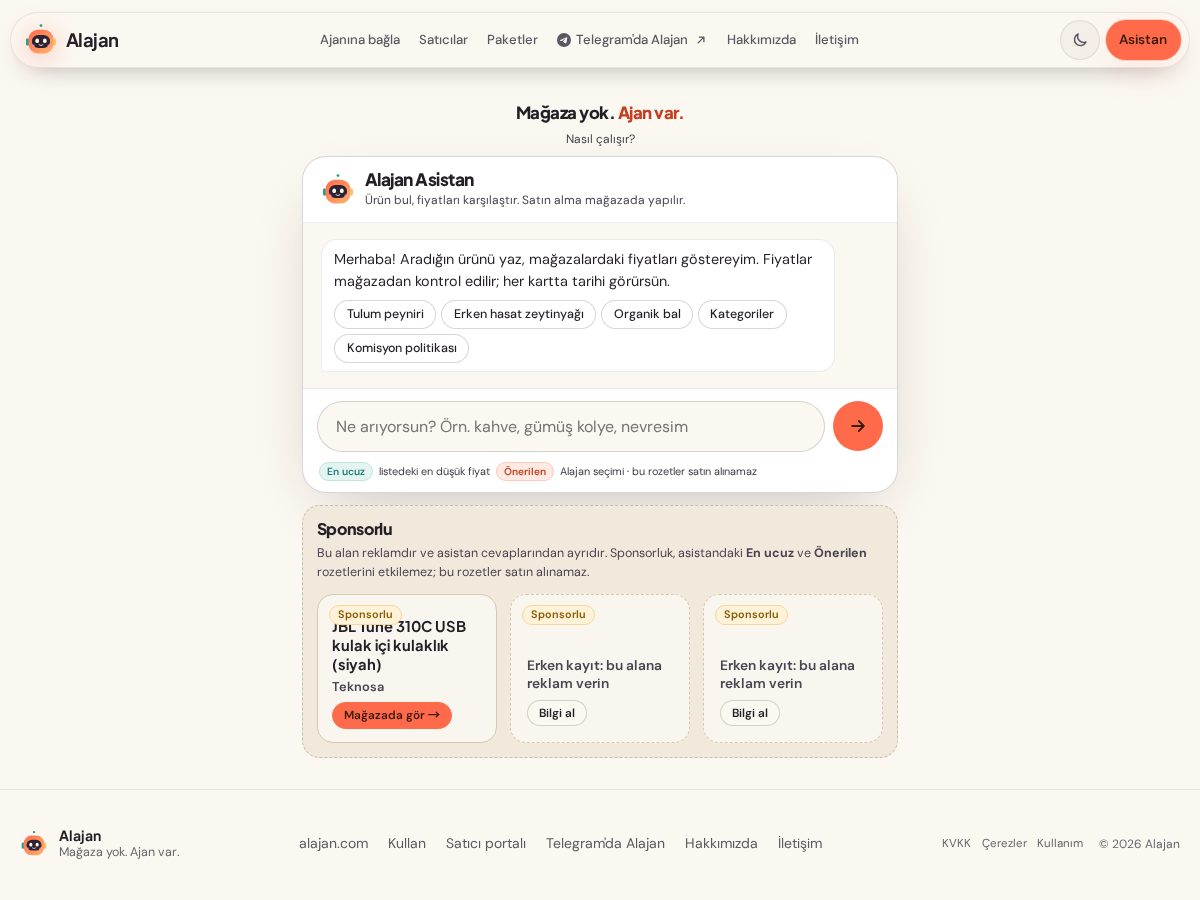 Landing-page snapshot of alajan.com