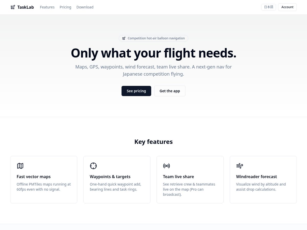 Landing-page snapshot of balloon-tasklab.com