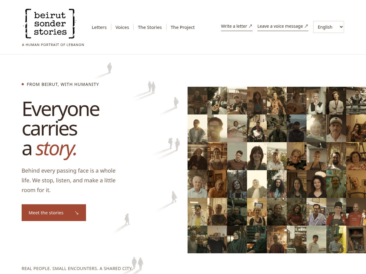 Landing-page snapshot of beirutsonderstories.com