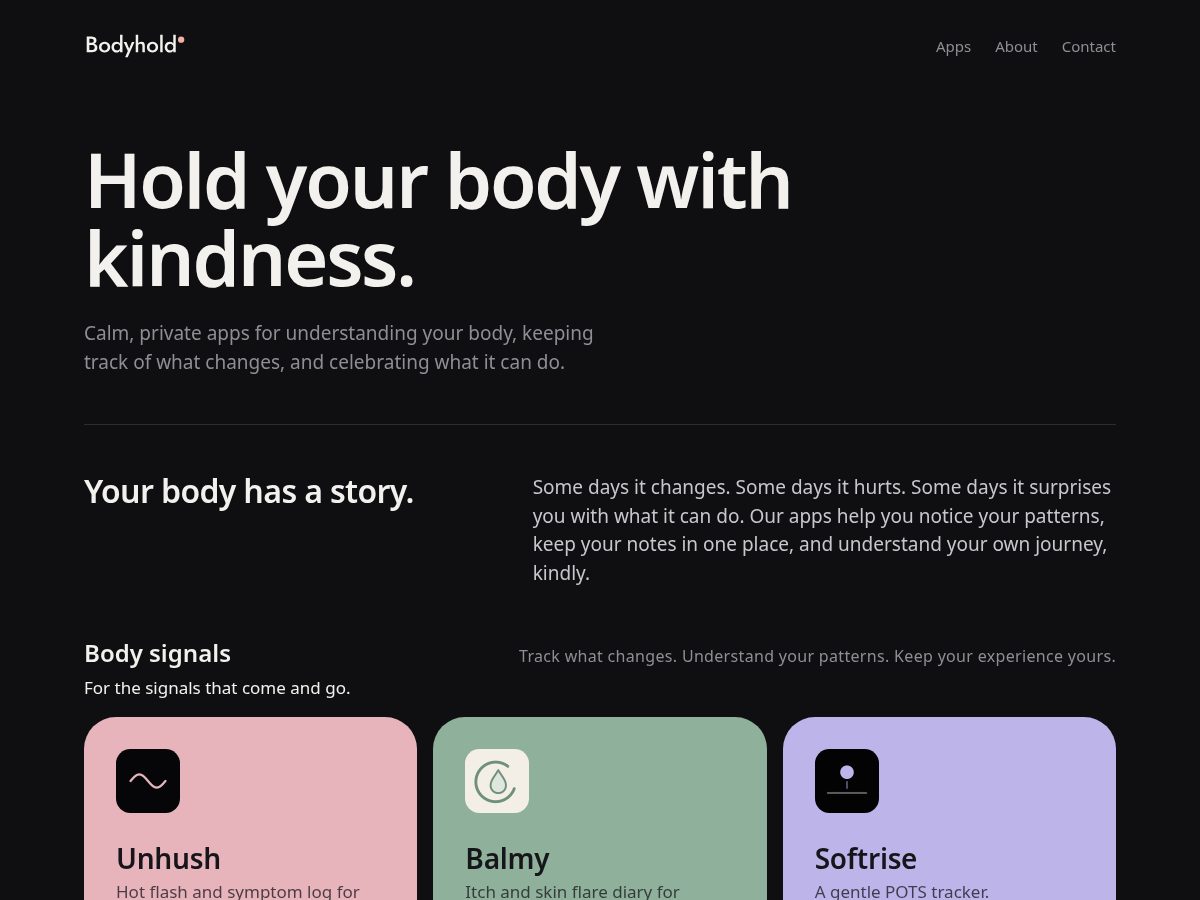 Landing-page snapshot of bodyhold.com