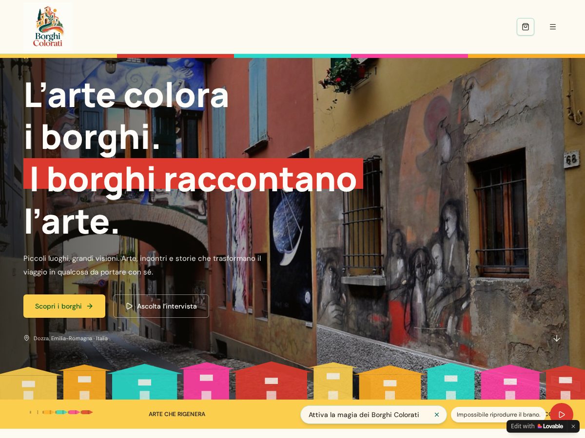 Landing-page snapshot of borghicolorati.com