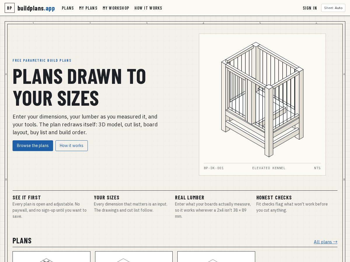 Landing-page snapshot of buildplans.app