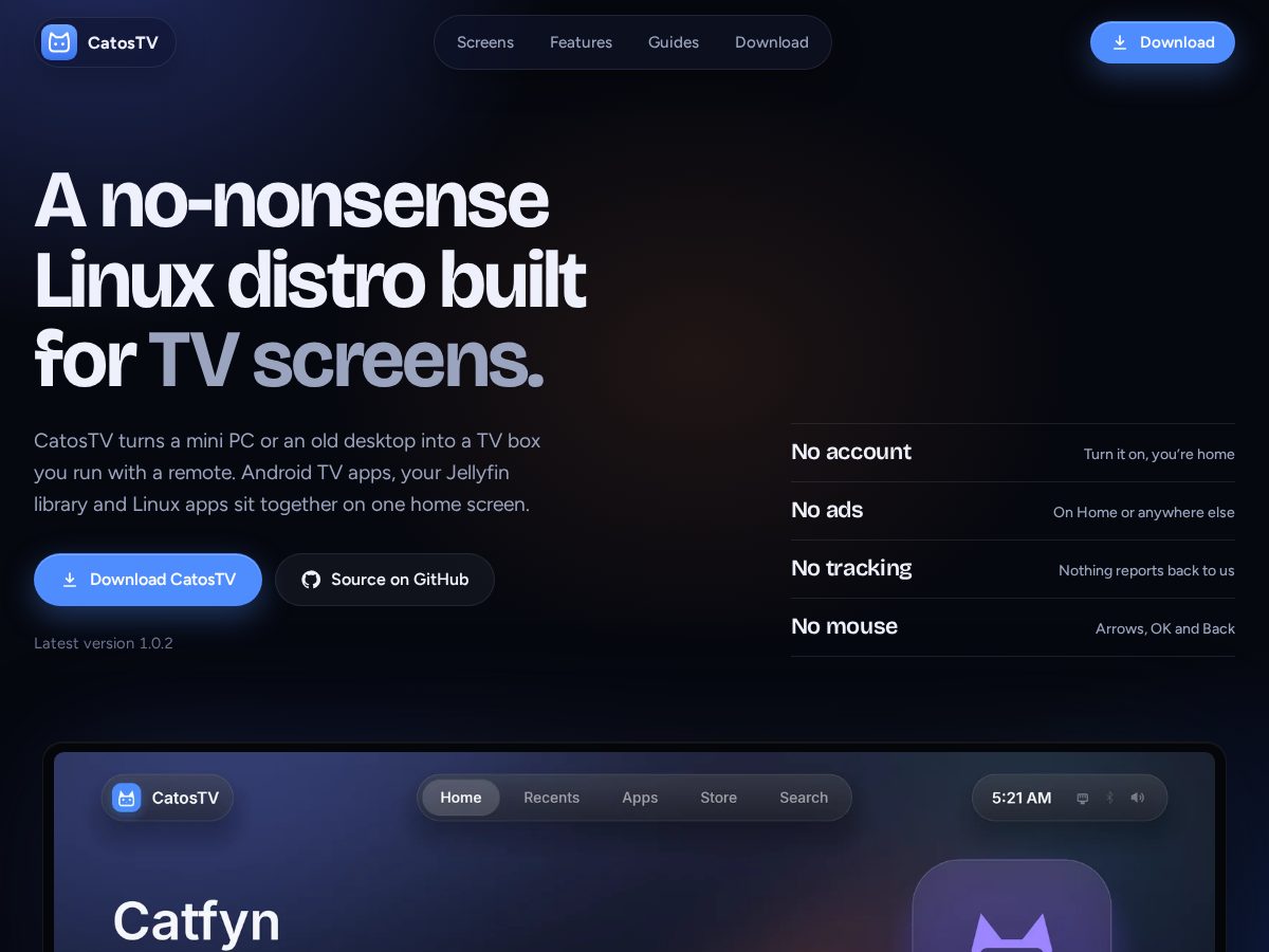 Landing-page snapshot of catostv.com
