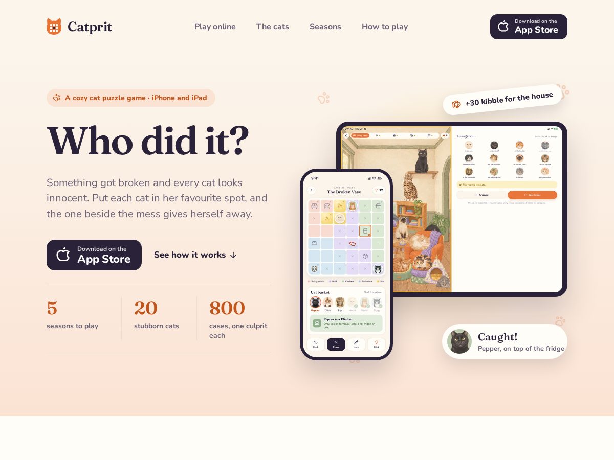 Landing-page snapshot of catprit.com