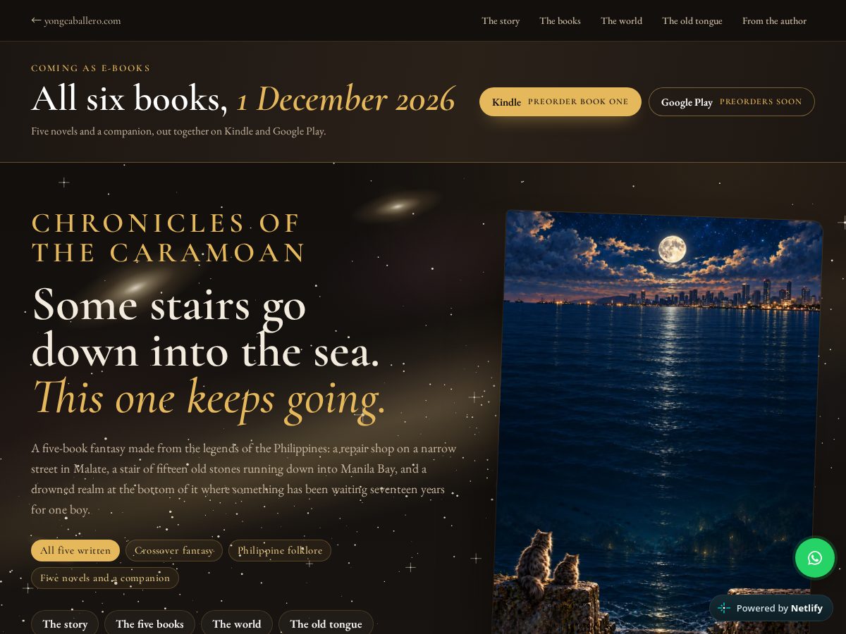 Landing-page snapshot of chroniclesofthecaramoan.com