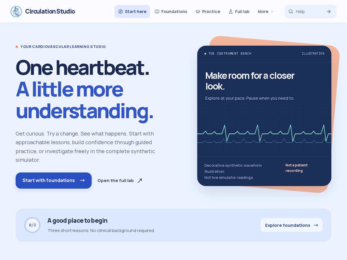 Landing-page snapshot of circulationstudio.online