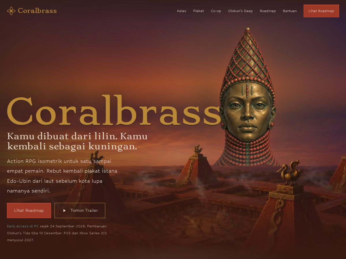 Landing-page snapshot of coralbrass.com