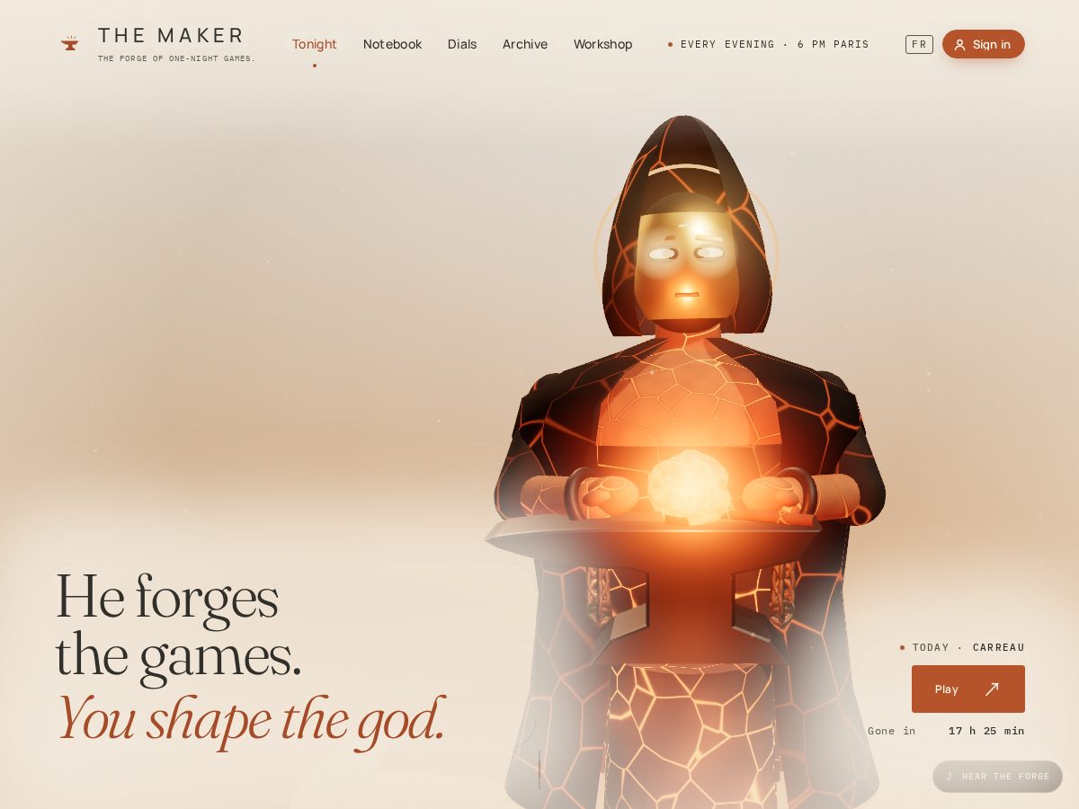 Landing-page snapshot of dailymaker.games