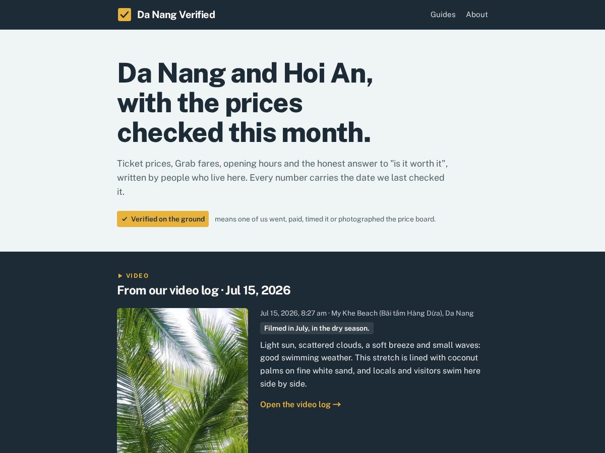 Landing-page snapshot of danangverified.com