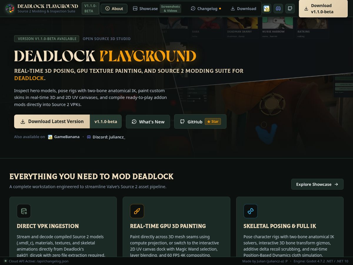 Landing-page snapshot of deadlock-playground.top