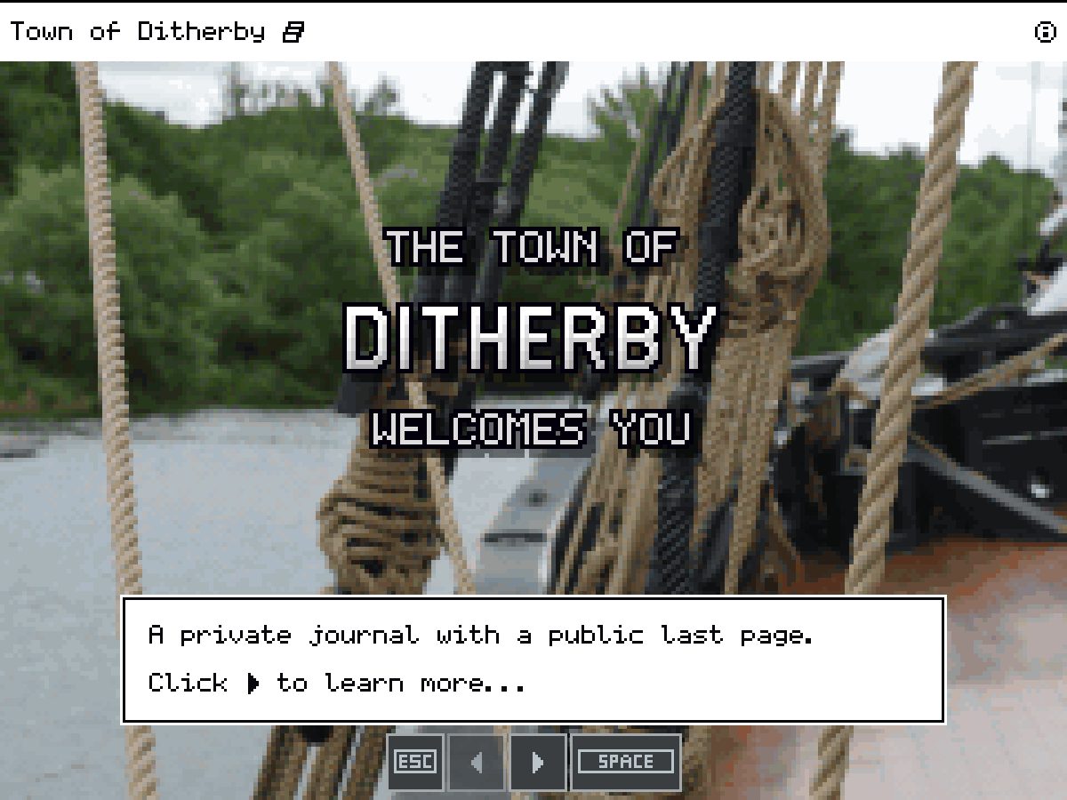 Landing-page snapshot of ditherby.com