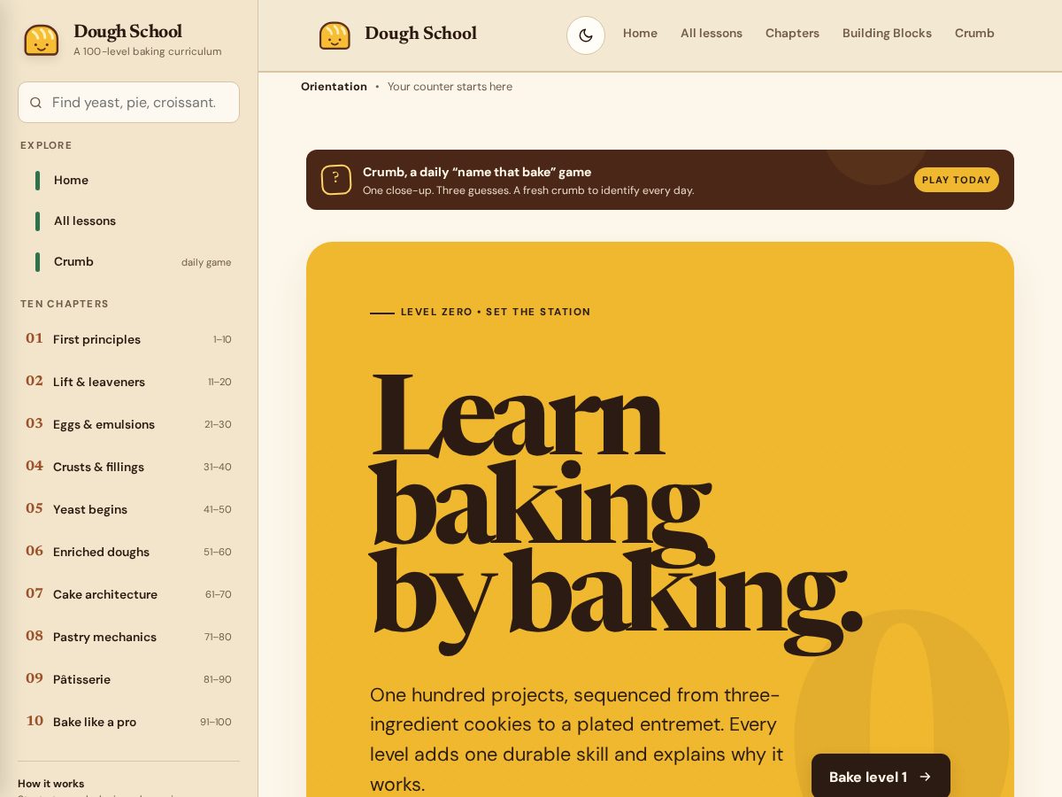 Landing-page snapshot of doughschool.com