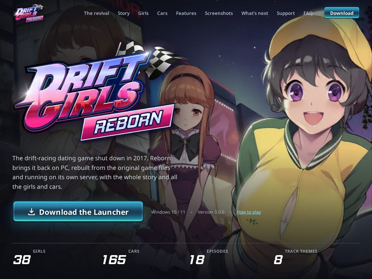 Landing-page snapshot of driftgirlsreborn.com