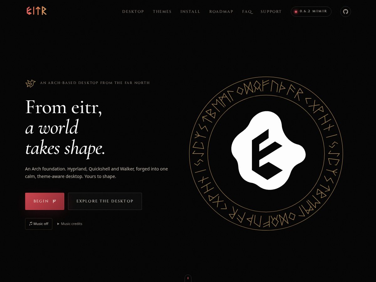 Landing-page snapshot of eitr.info