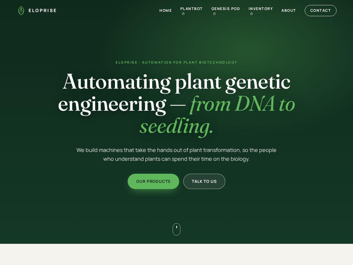 Landing-page snapshot of eloprise.com