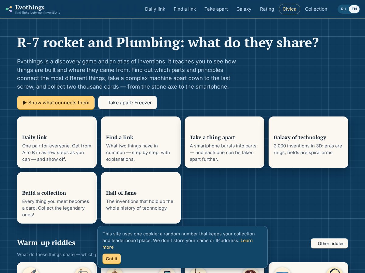 Landing-page snapshot of evothings.fyi