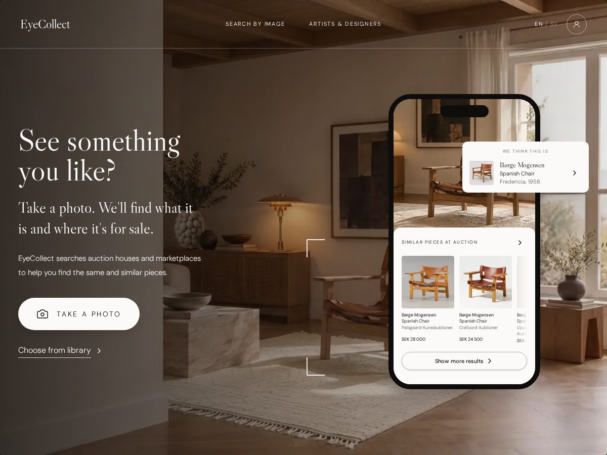Landing-page snapshot of eyecollect.app