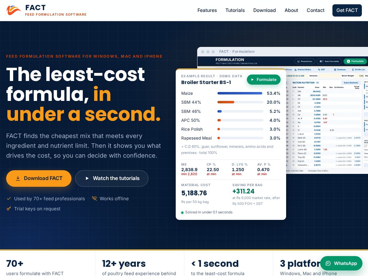 Landing-page snapshot of factformulation.com