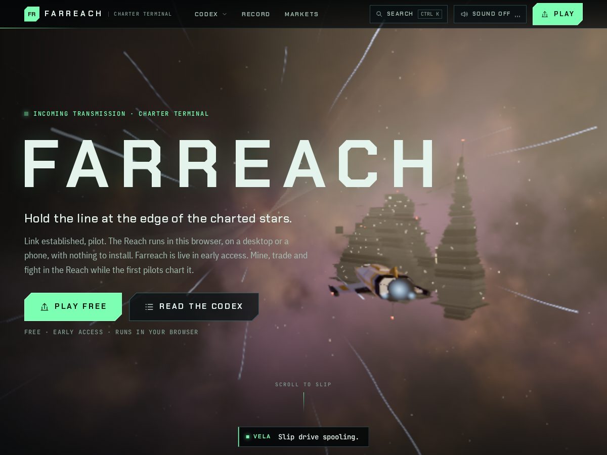 Landing-page snapshot of farreach.online