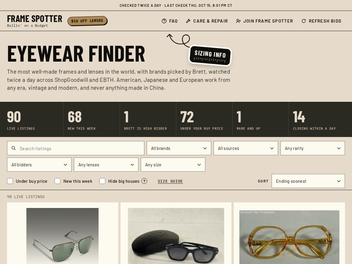 Landing-page snapshot of framespotter.xyz