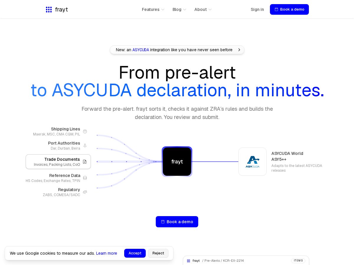 Landing-page snapshot of fraythq.com