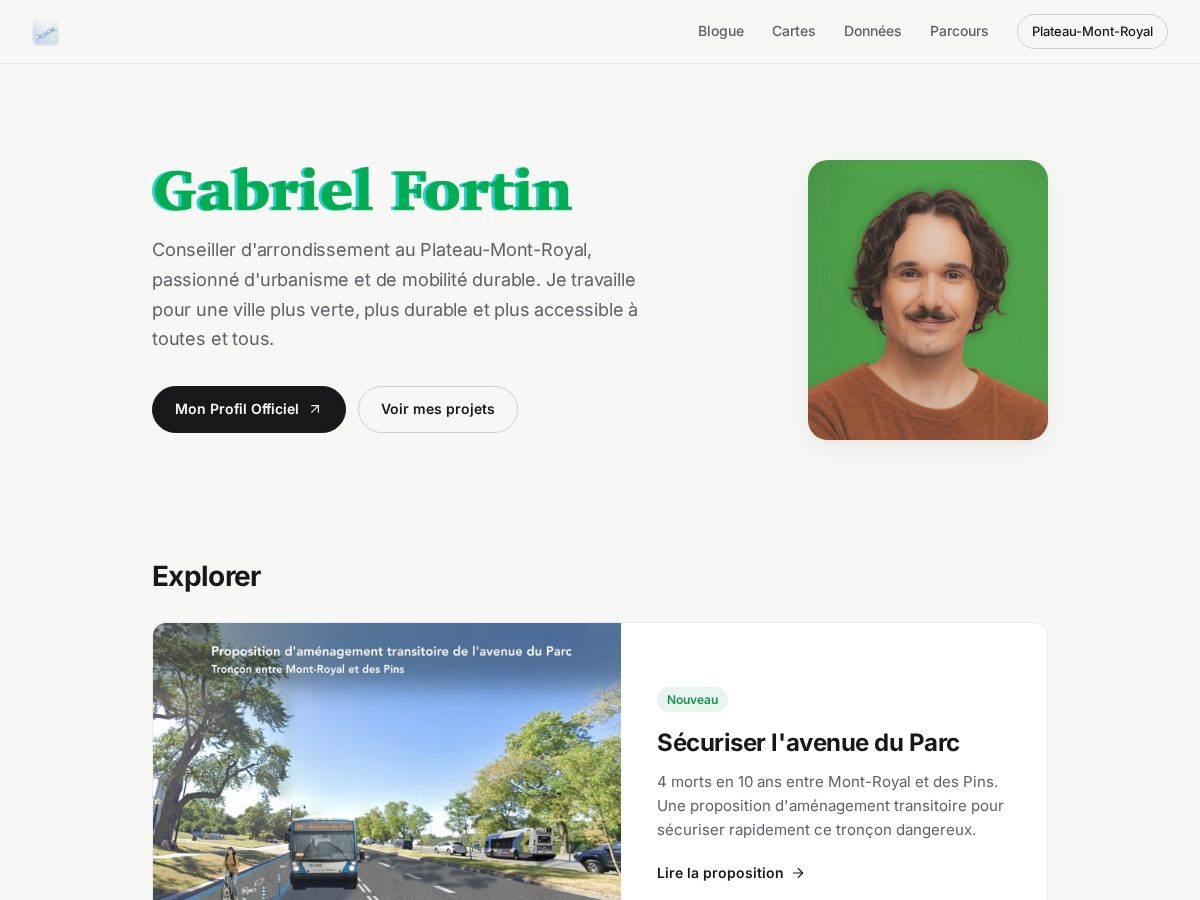 Landing-page snapshot of gabrielfortin.net