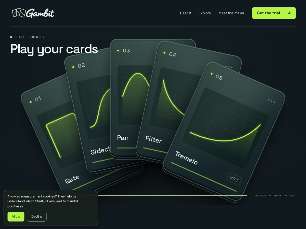 Landing-page snapshot of gambitplugin.com
