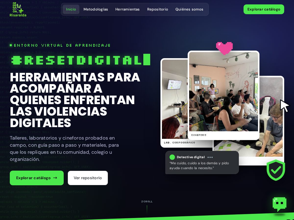 Landing-page snapshot of generacionvmasrisaralda.org