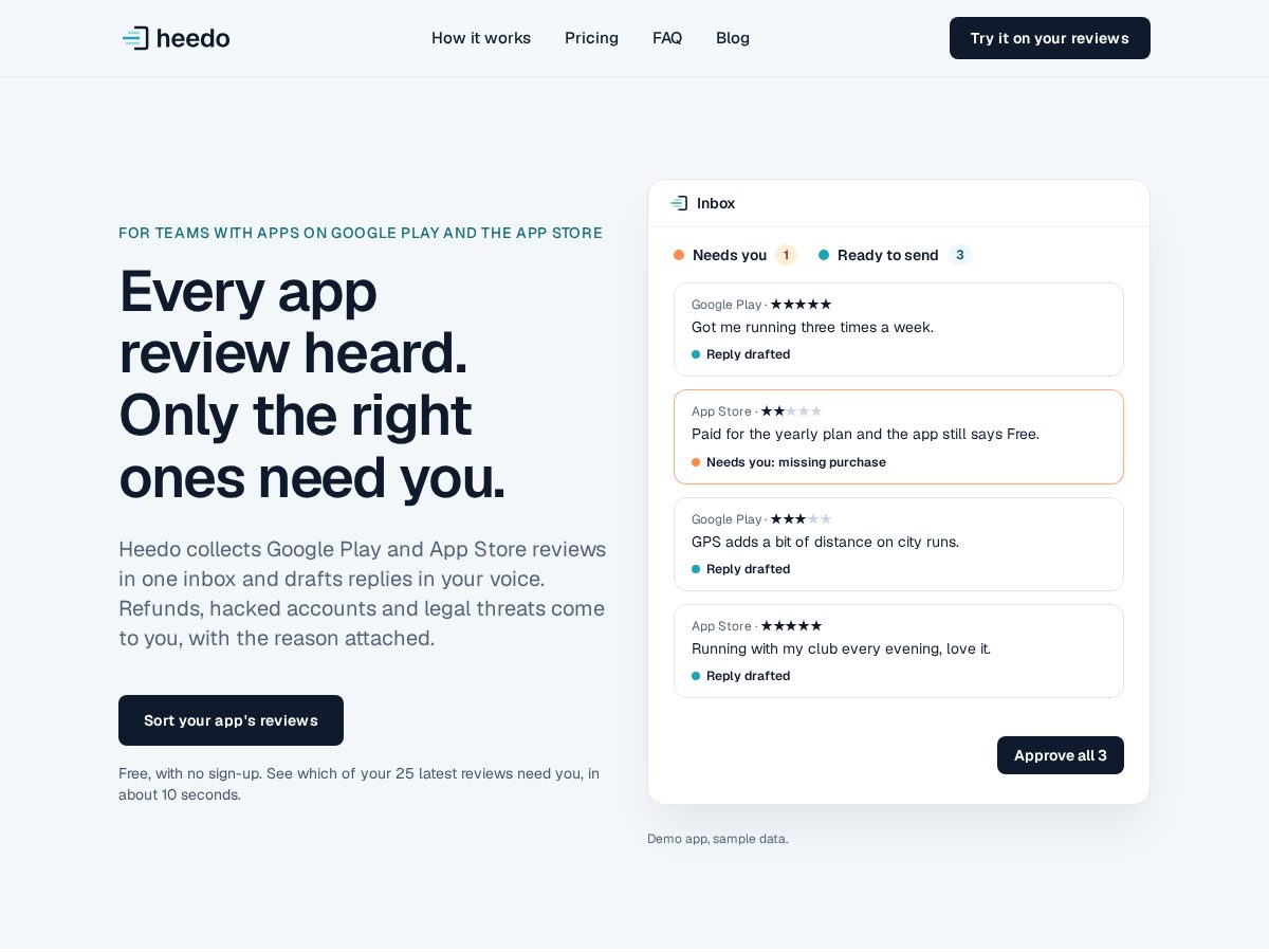 Landing-page snapshot of getheedo.com