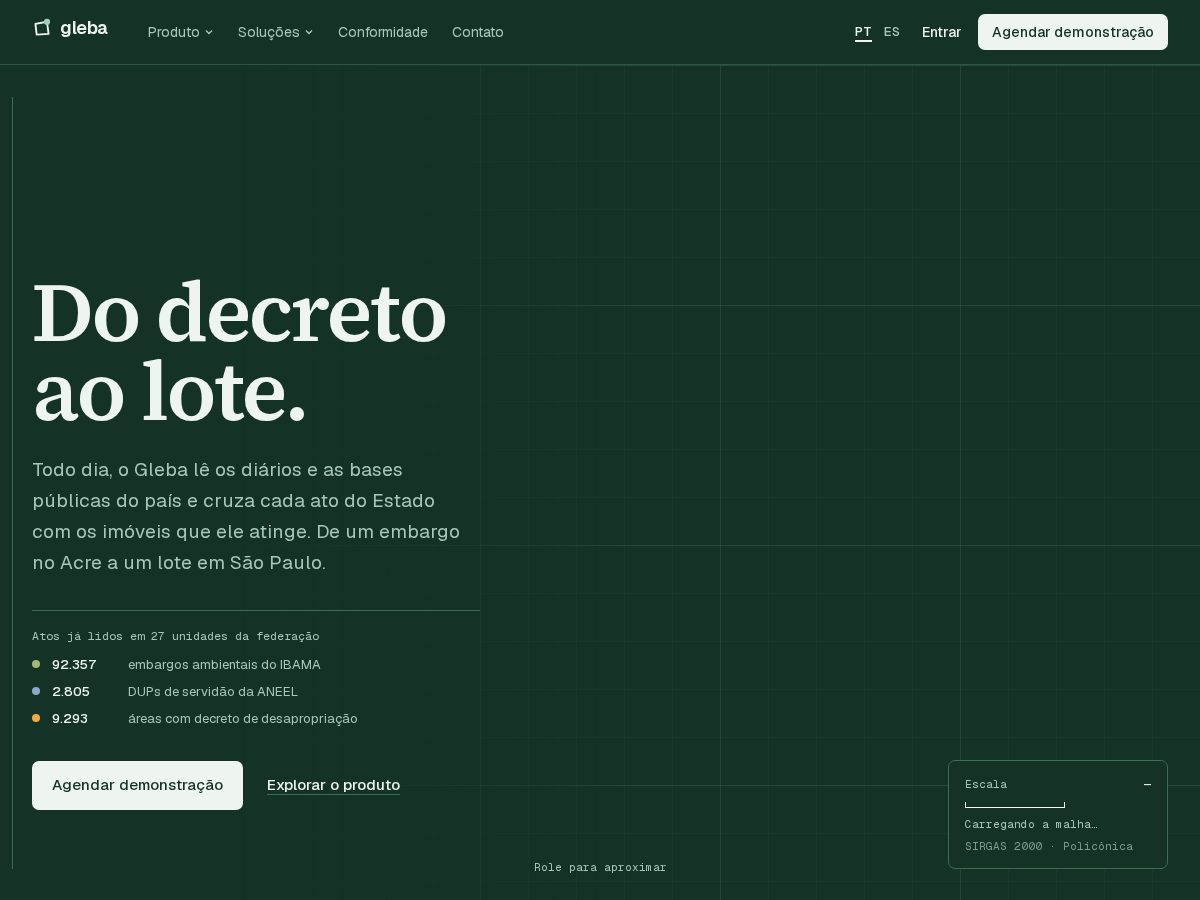Landing-page snapshot of gleba.app