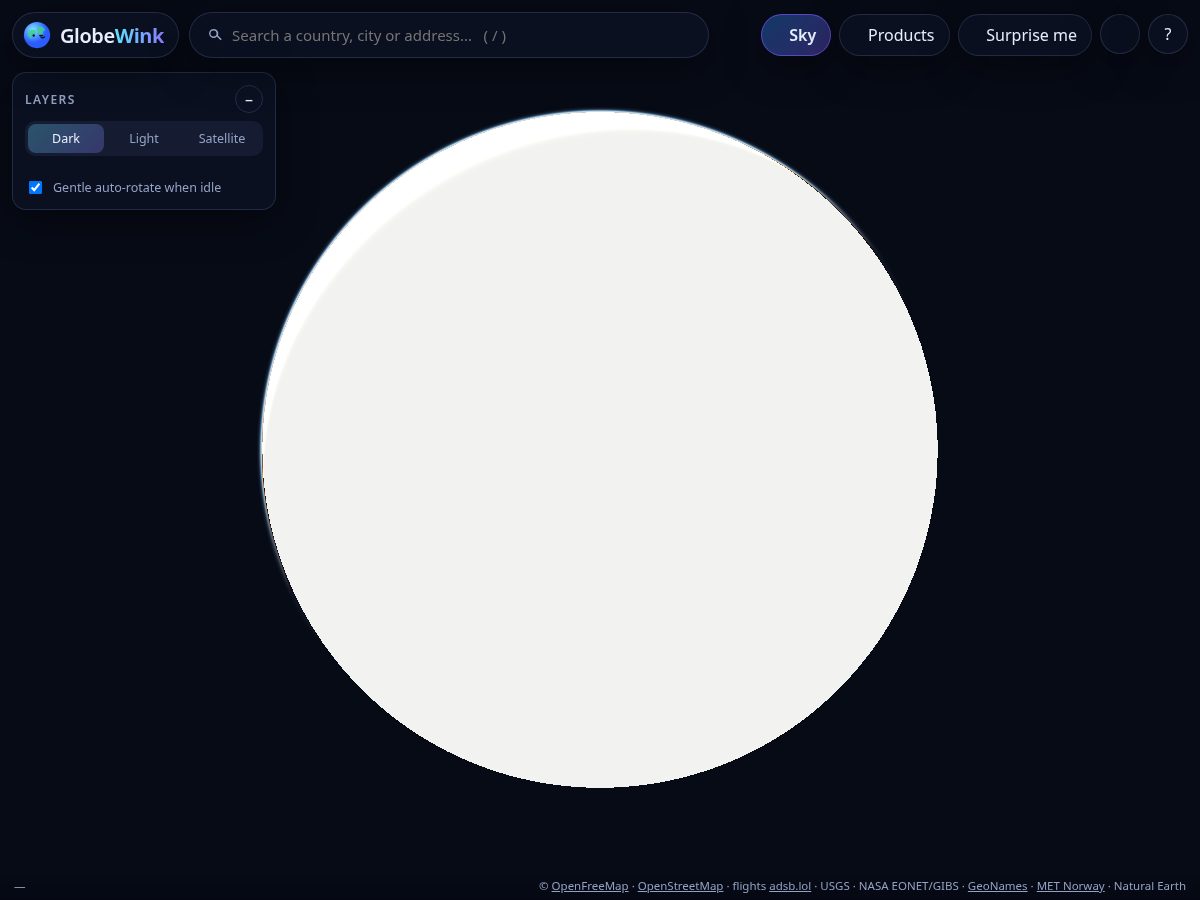Landing-page snapshot of globewink.com