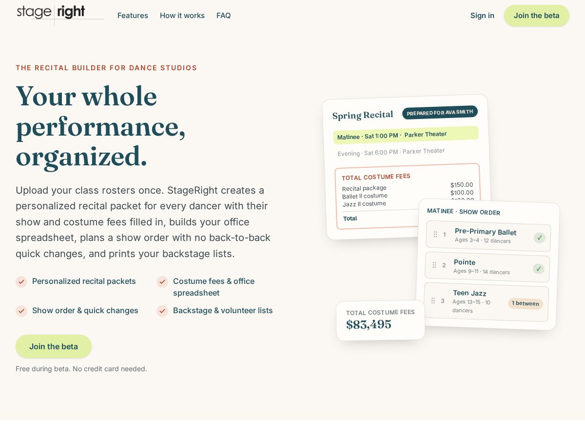Landing-page snapshot of gostageright.com