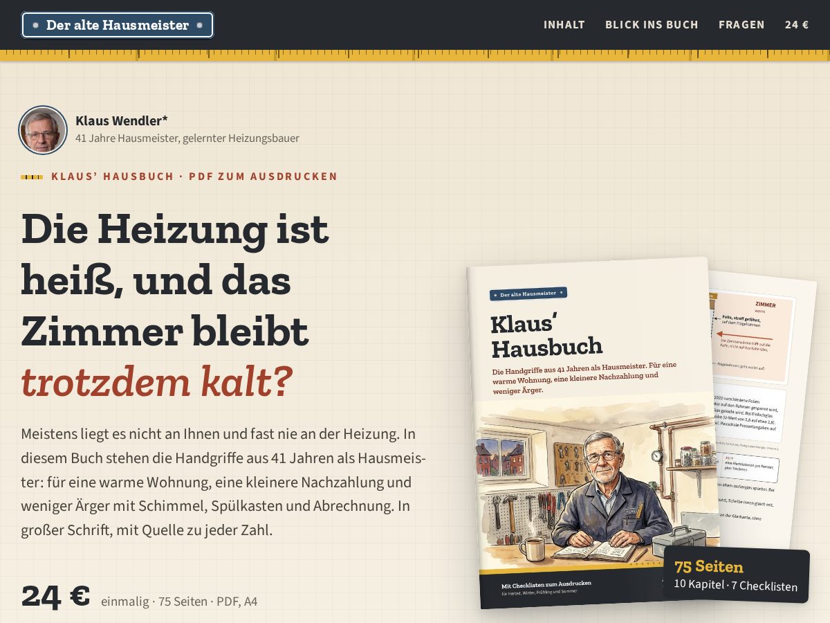 Landing-page snapshot of hausmeister-klaus.org