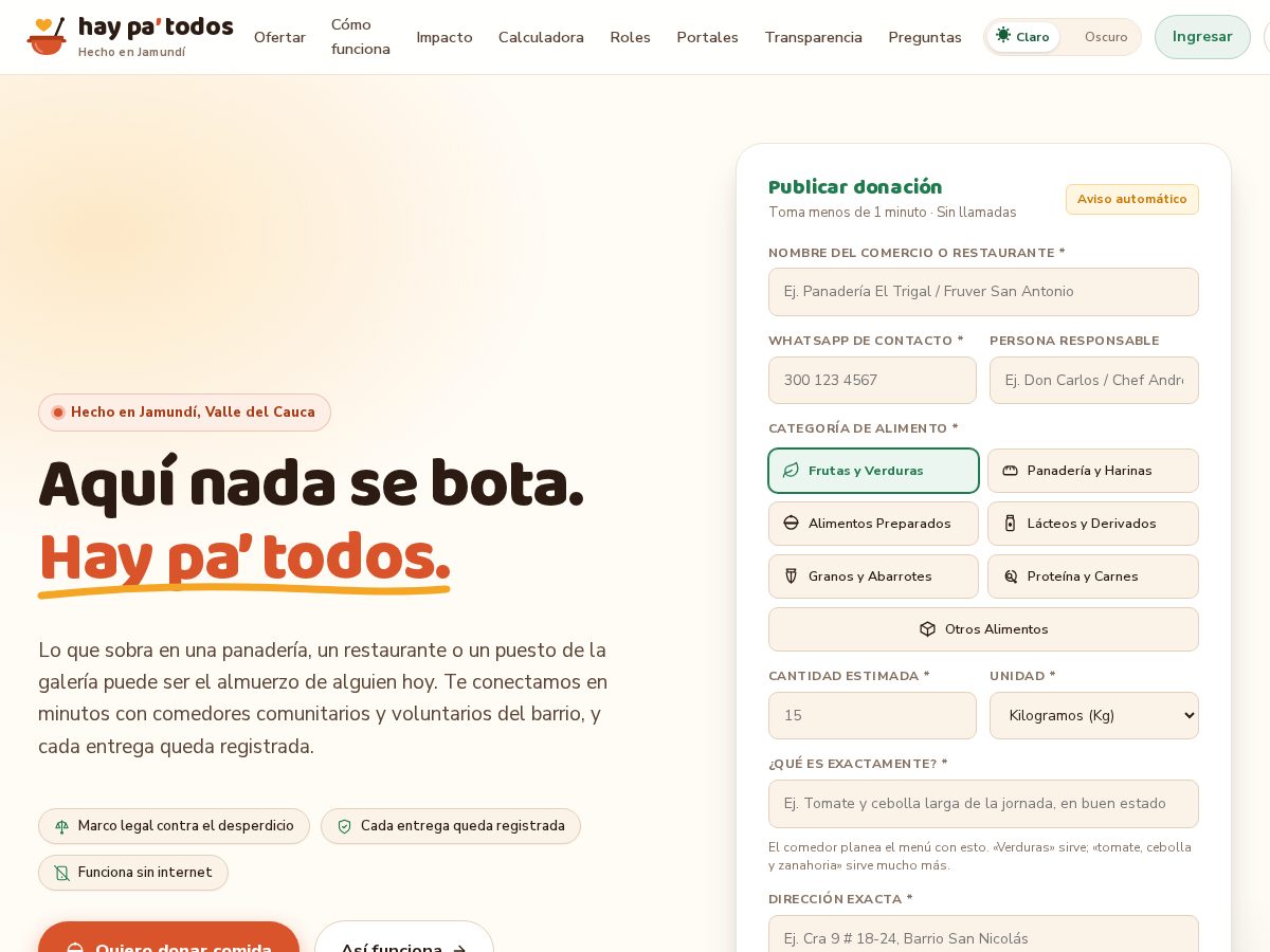 Landing-page snapshot of haypatodos.com