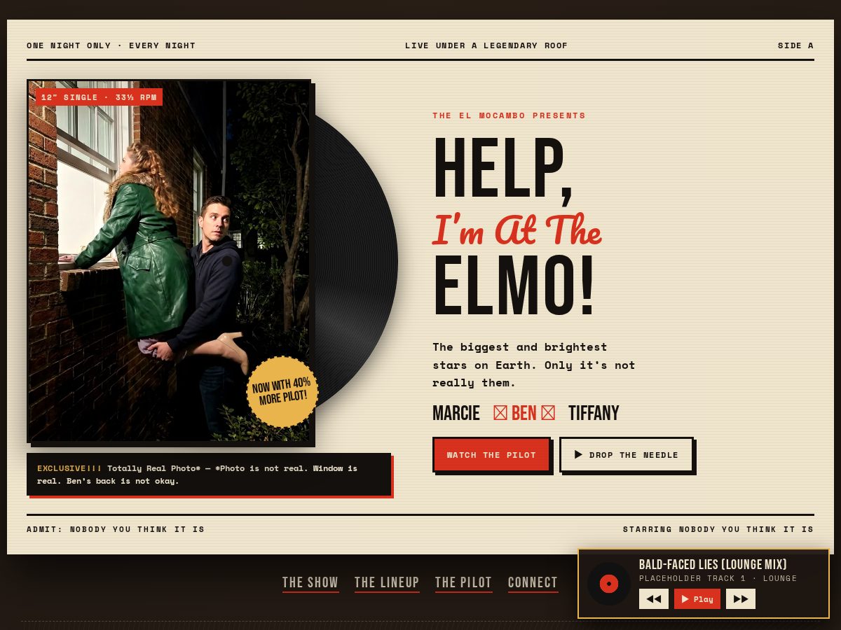 Landing-page snapshot of helpimattheelmo.com