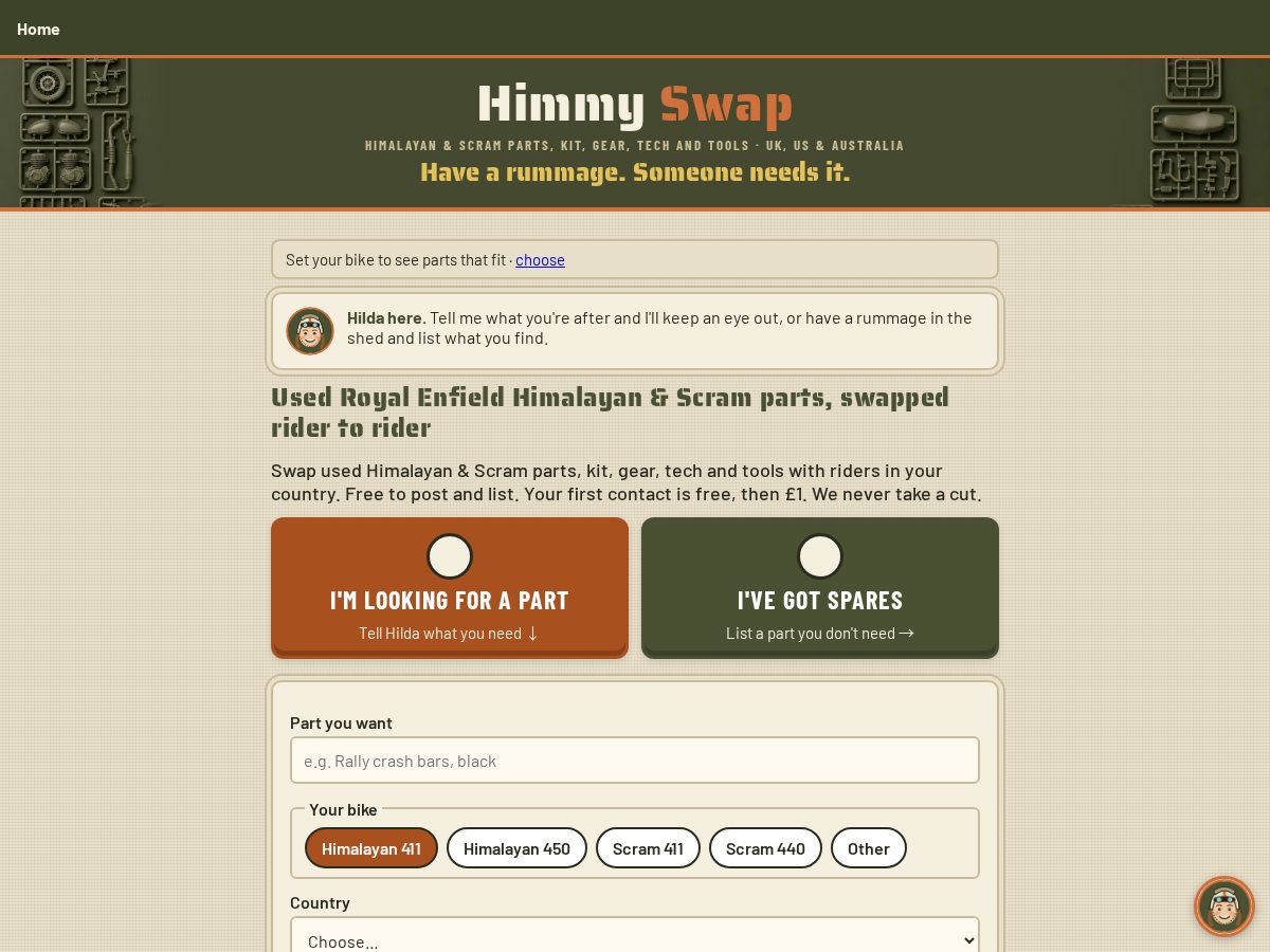 Landing-page snapshot of himmyswap.com