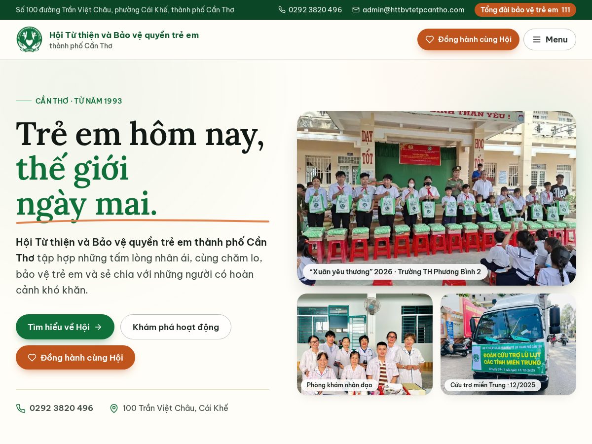 Landing-page snapshot of httbvtetpcantho.com