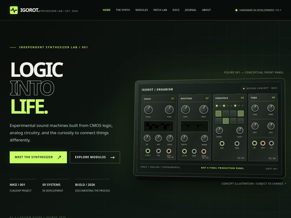 Landing-page snapshot of igorot.space