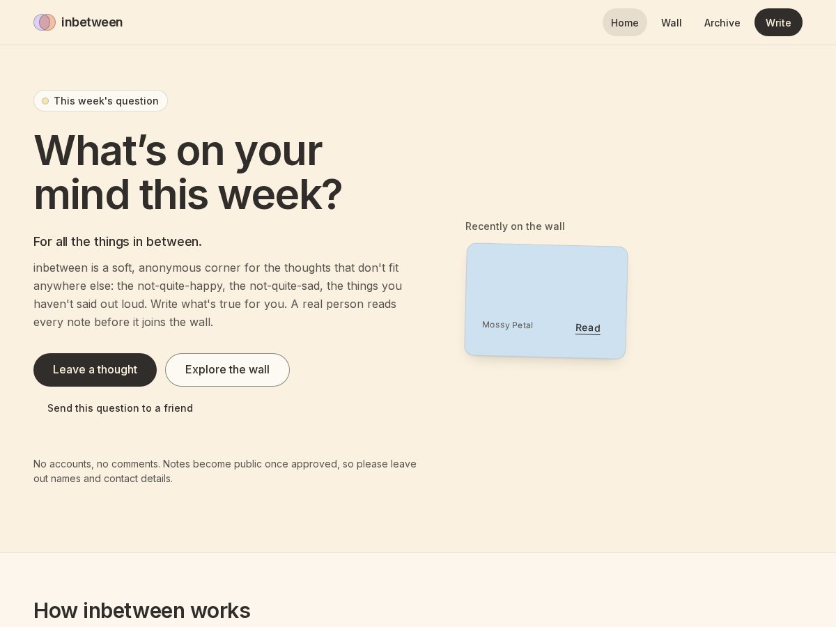 Landing-page snapshot of inbetweenwall.com
