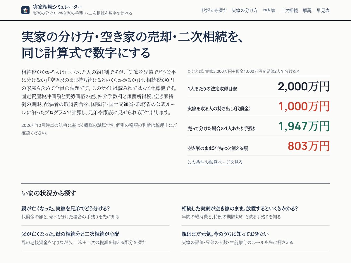 Landing-page snapshot of jikka-sozoku.com