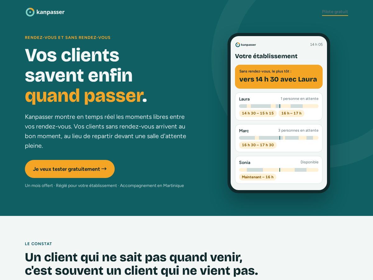 Landing-page snapshot of kanpasser.com