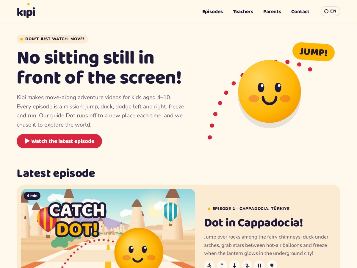 Landing-page snapshot of kipikids.com