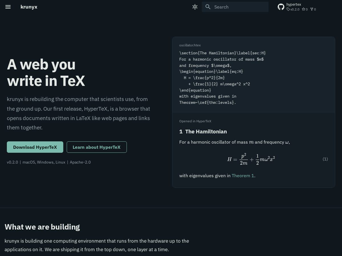 Landing-page snapshot of krunyx.com