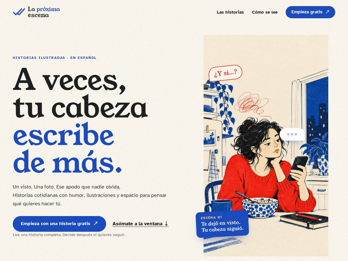 Landing-page snapshot of laproximaescena.com