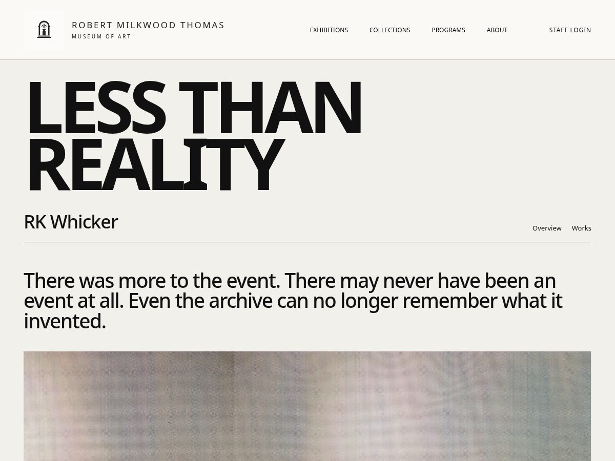 Landing-page snapshot of lessthanreality.com