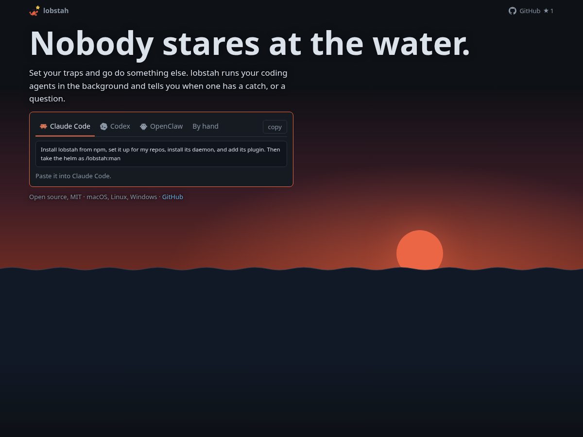 Landing-page snapshot of lobstah.dev