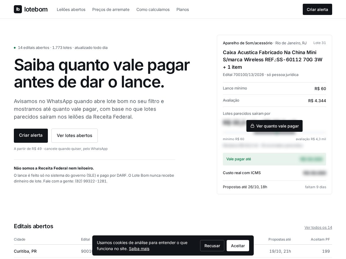 Landing-page snapshot of lotebom.com