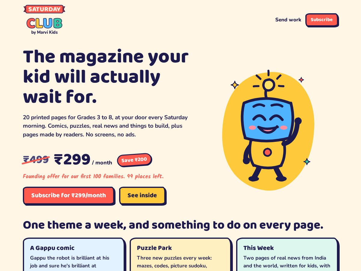 Landing-page snapshot of marvikids.com