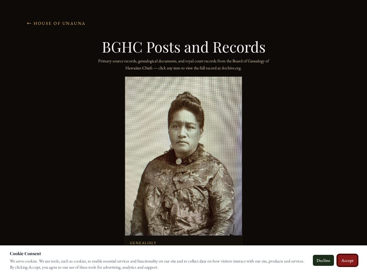 Landing-page snapshot of mauigenealogy.com